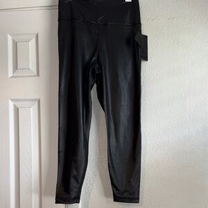 90 Degree By Reflex Black Faux Leather Jeggings